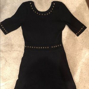 Black dress with gold detailing
